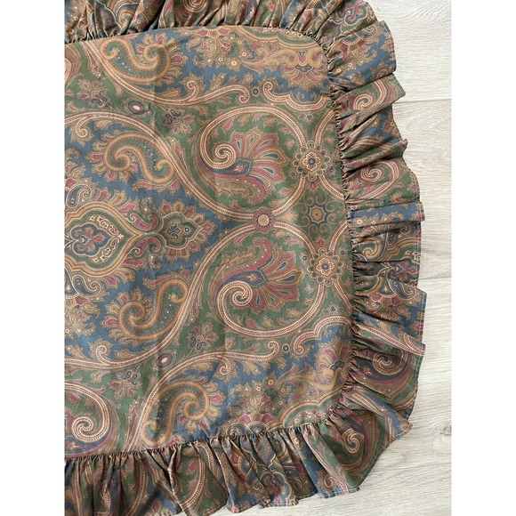 Vtg Pr Ralph Lauren Brianna Paisley Set of 2 KING Ruffled Pillow Shams - Picture 3 of 9